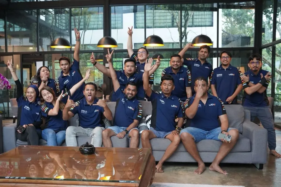 Telcowinners at a team event