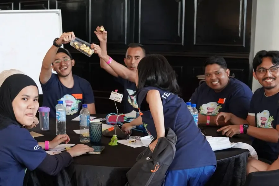 Telcowinners at a team event