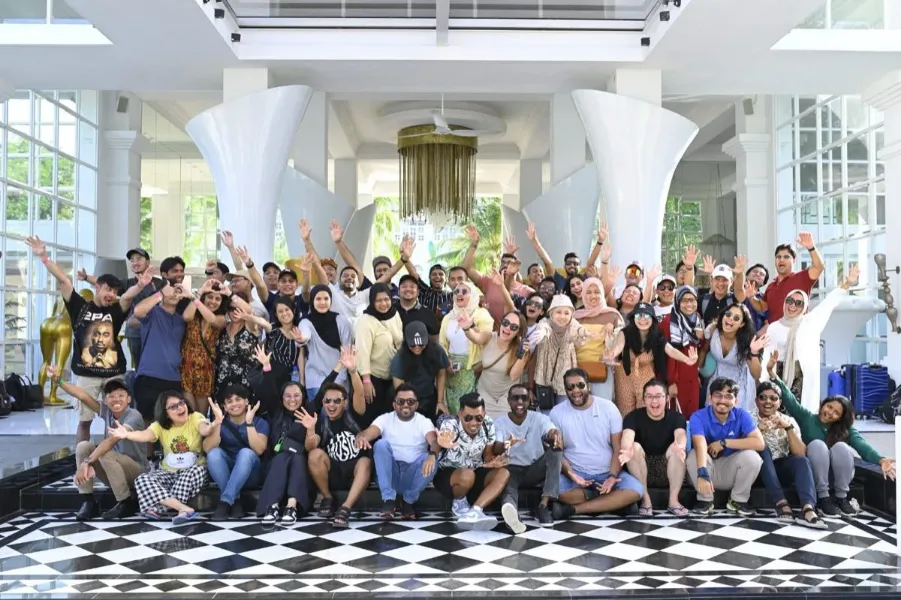 Telcowinners at a team event