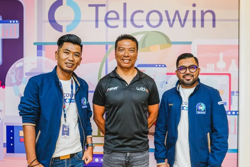 Telcowin team at work in the office